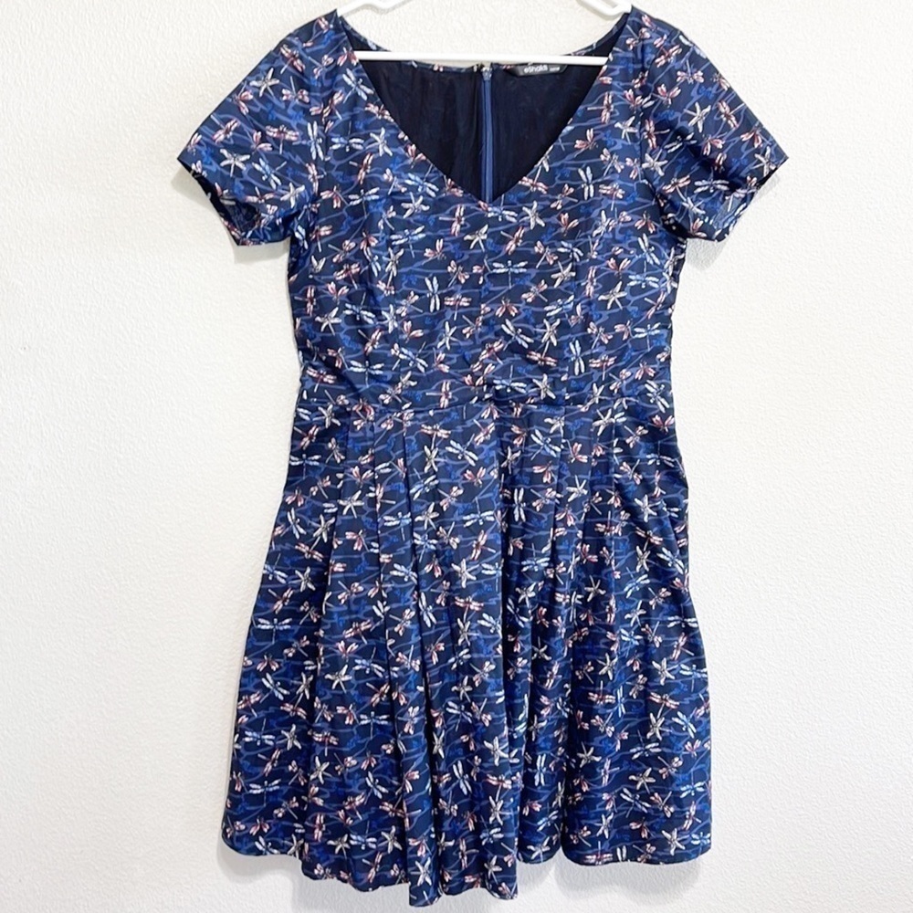 eShakti Custom Woman Dragon Fly Pattern Dress Size L